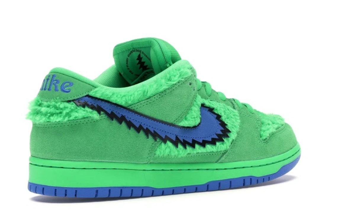 Nike SB Dunk Low Grateful Dead, зеленые с синим, замша, мужские