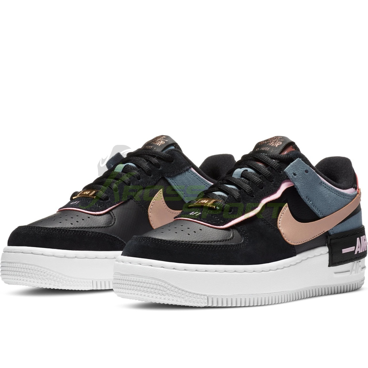  Nike Air Force 1 Shadow Black metallic